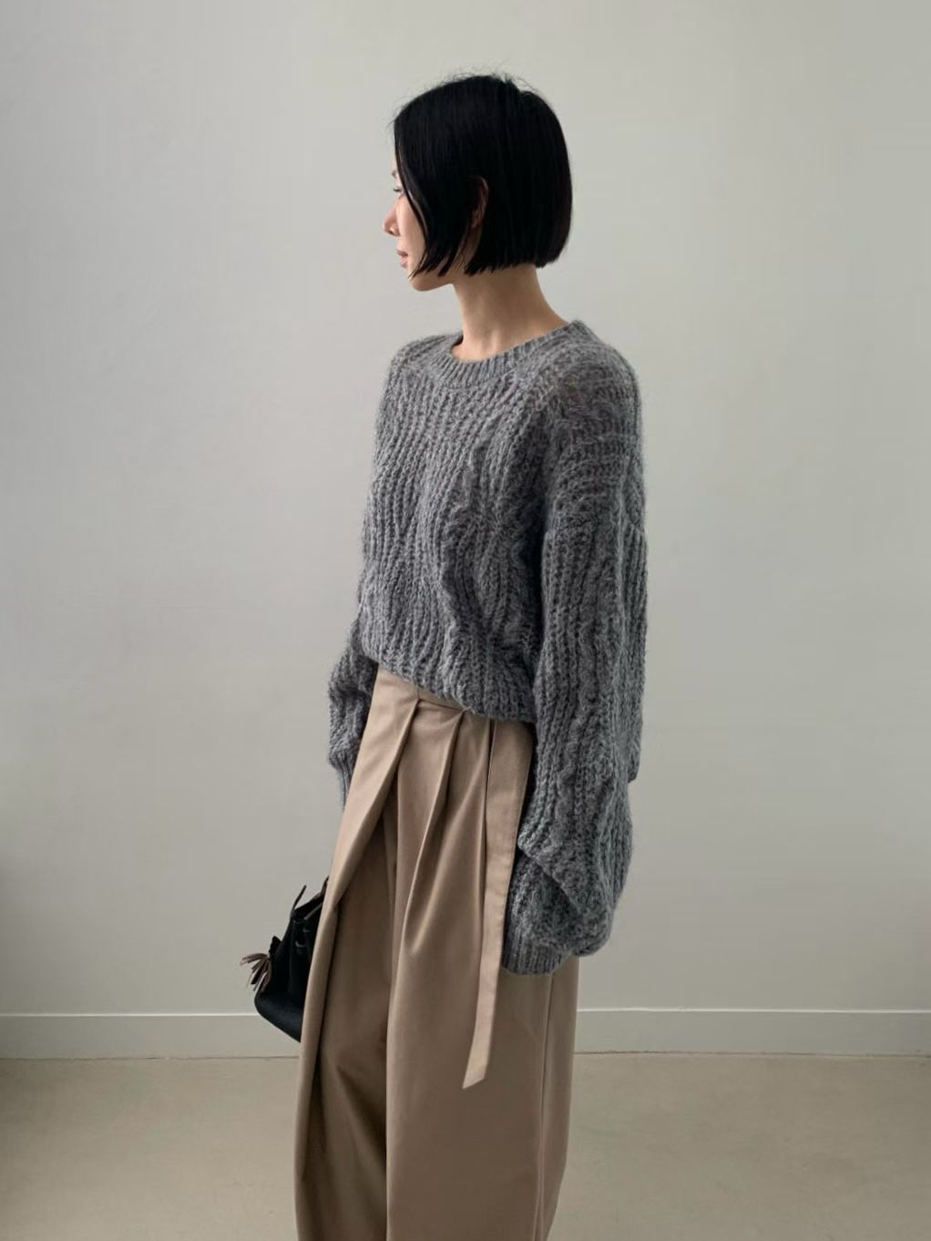 ♡冬日軟慵麻花洞洞毛衣♡ (C251229)