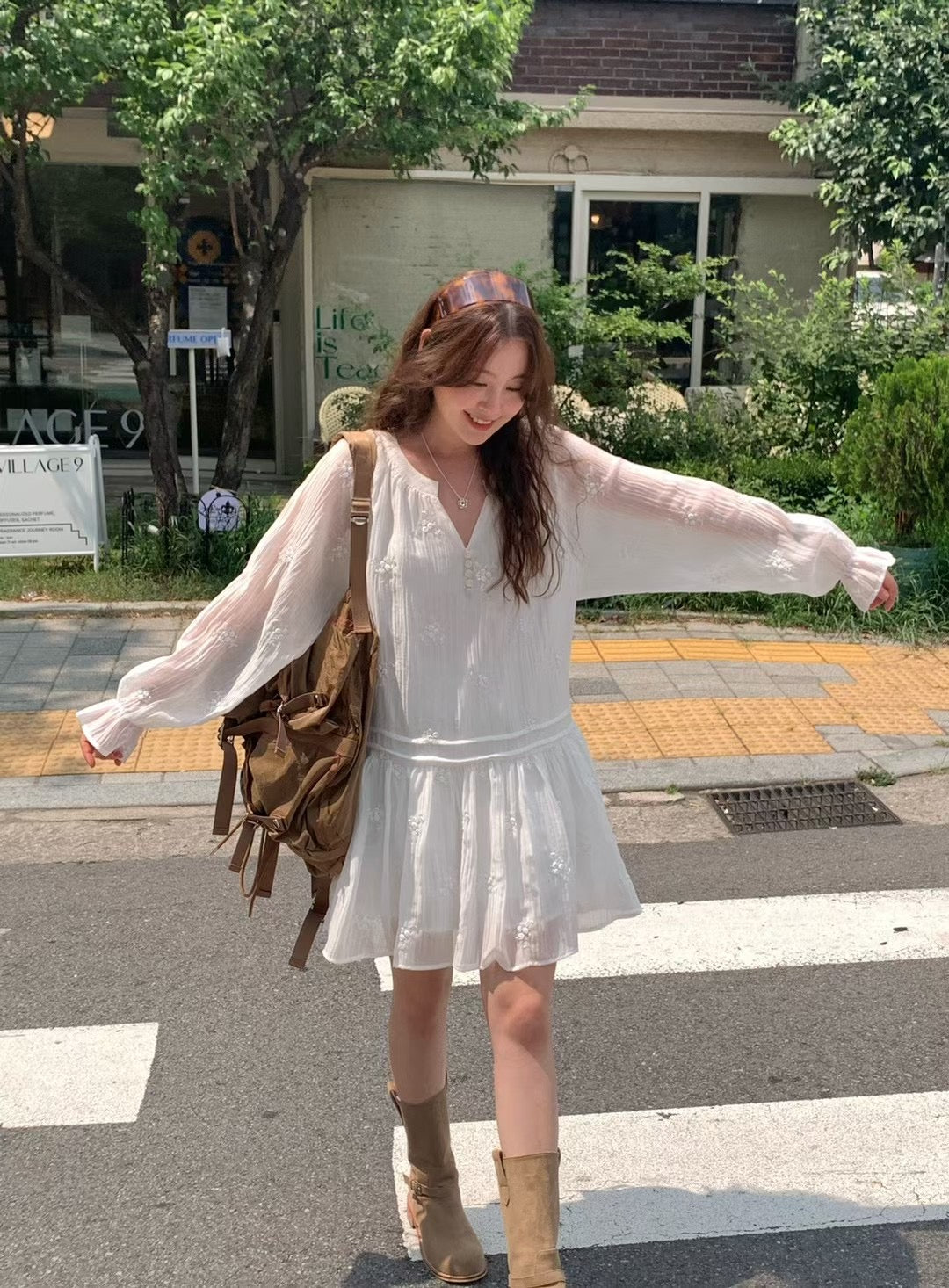 ♡浪漫波西米亞刺繡洋裝式上衣♡ (C250819)