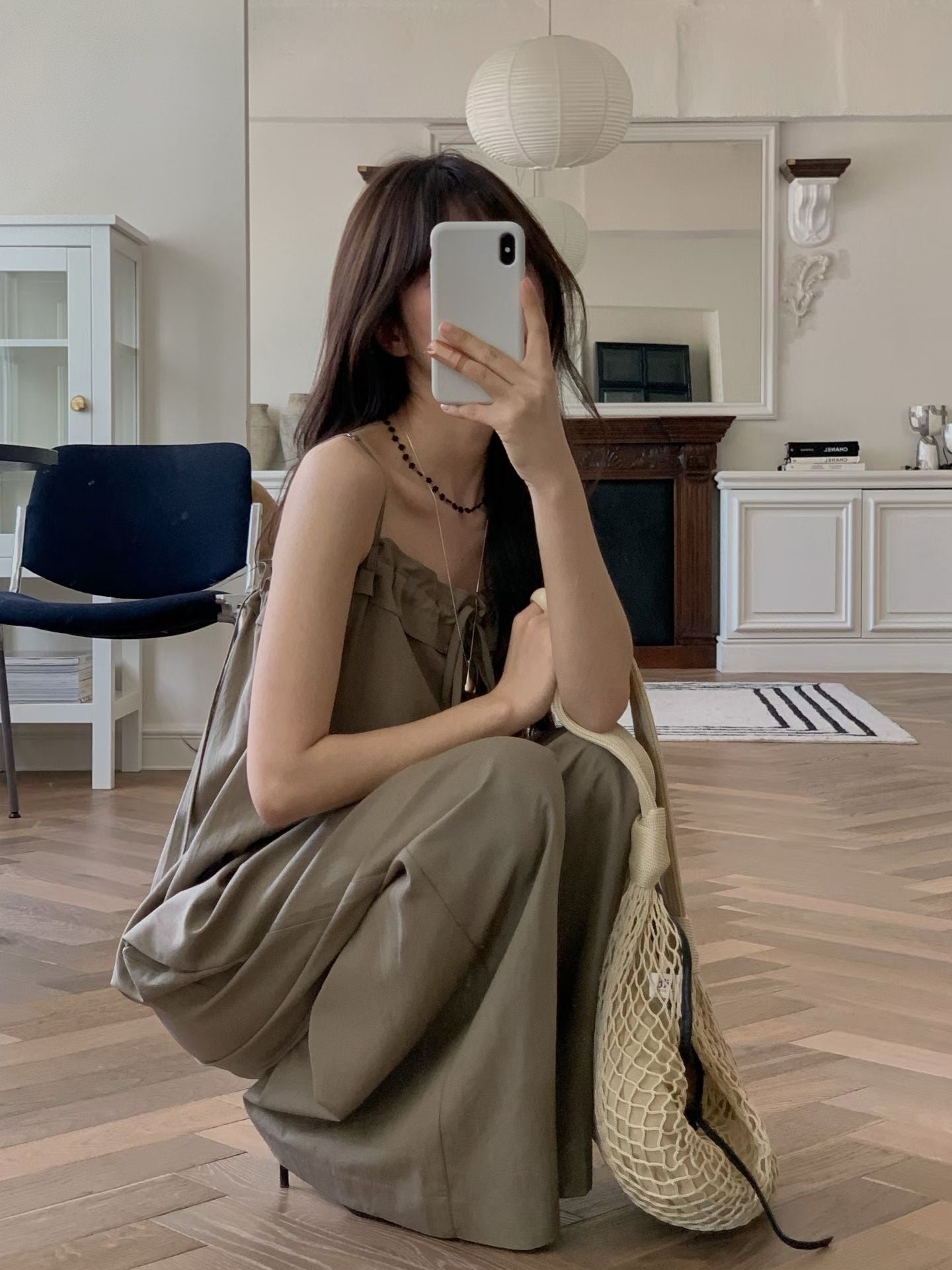 ♡輕盈度假風垂墜修身連身寬褲♡ (C260539)