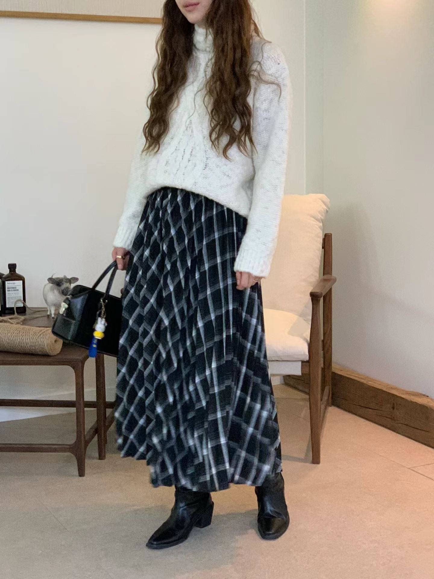 ♡氣質Oni家♡立體格韻垂墜百褶長裙 (C251232)