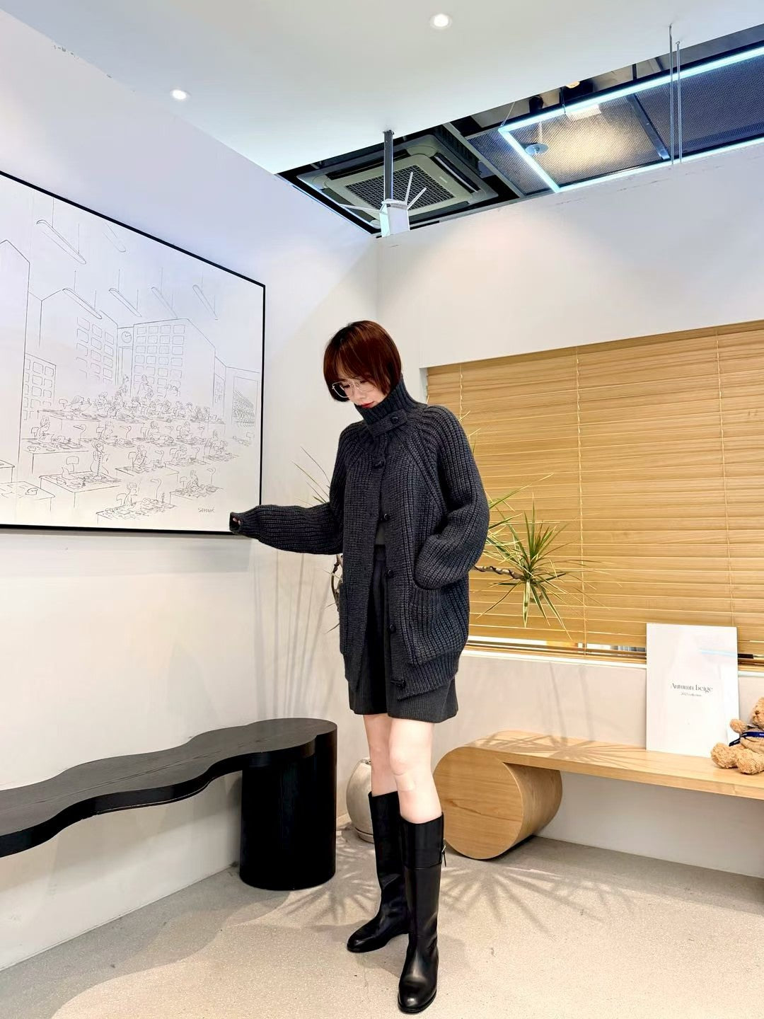 ♡重磅羊毛牛角釦極暖厚針織外套♡ (C251158)