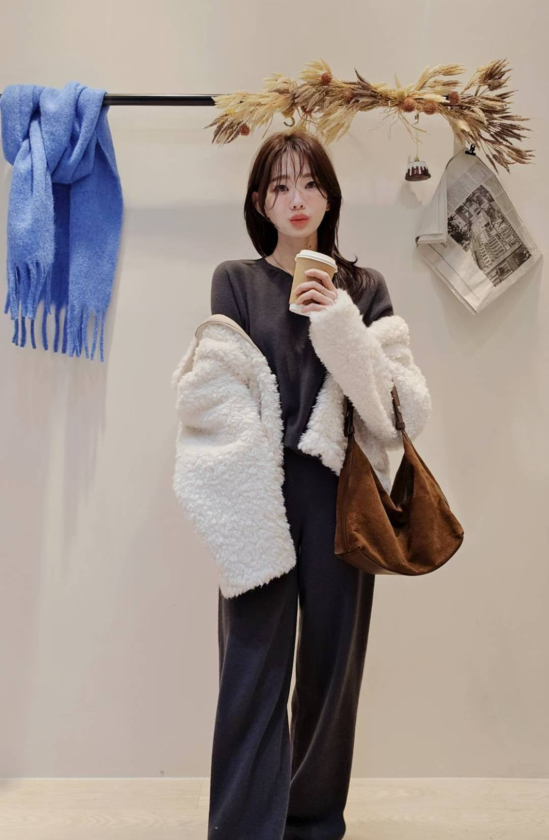 ♡Oni家♡100%羊絨喀什米爾修身長褲 (C251286)