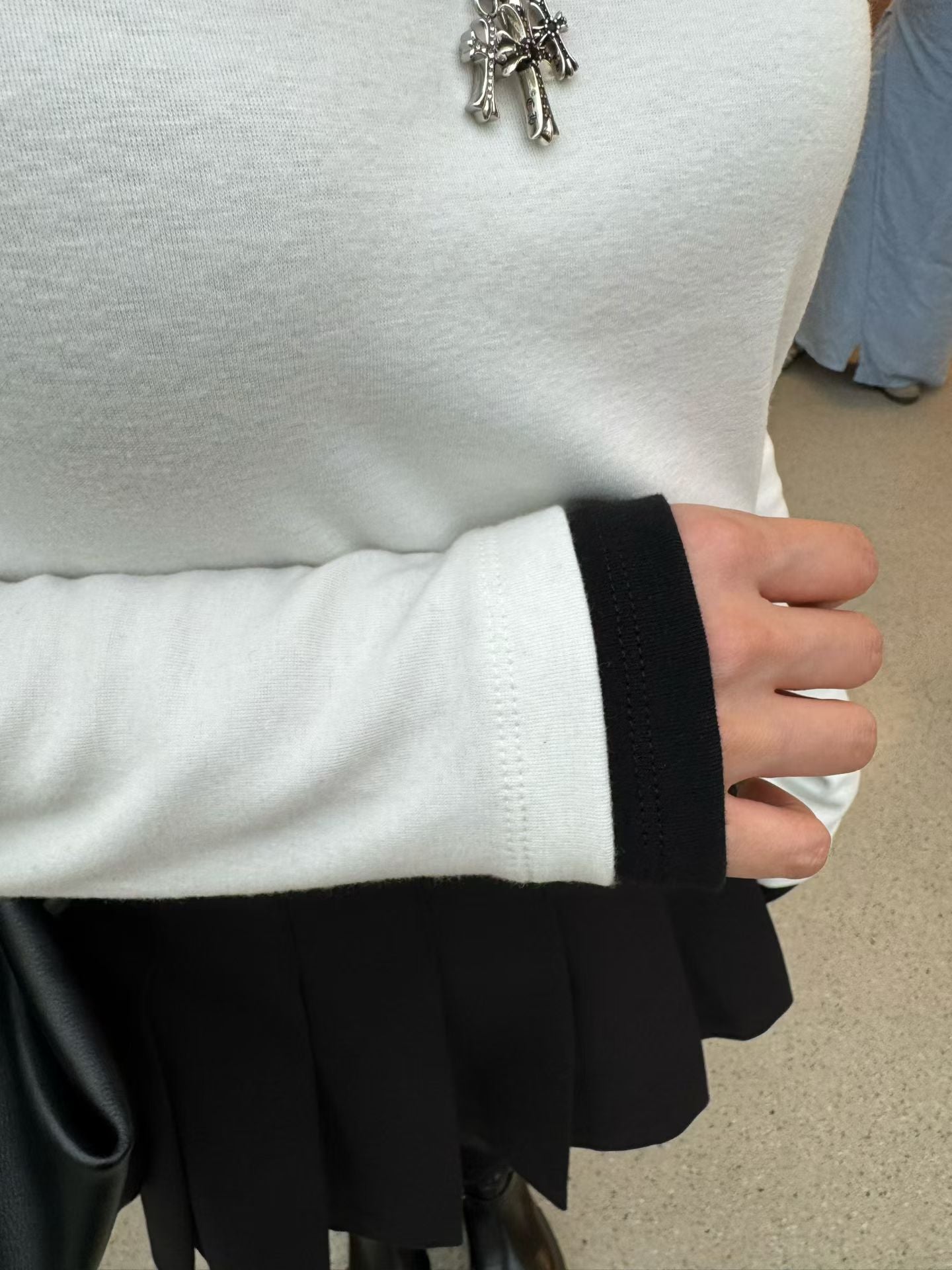 ♡假兩件撞色圓領百搭上衣♡ (C251219)