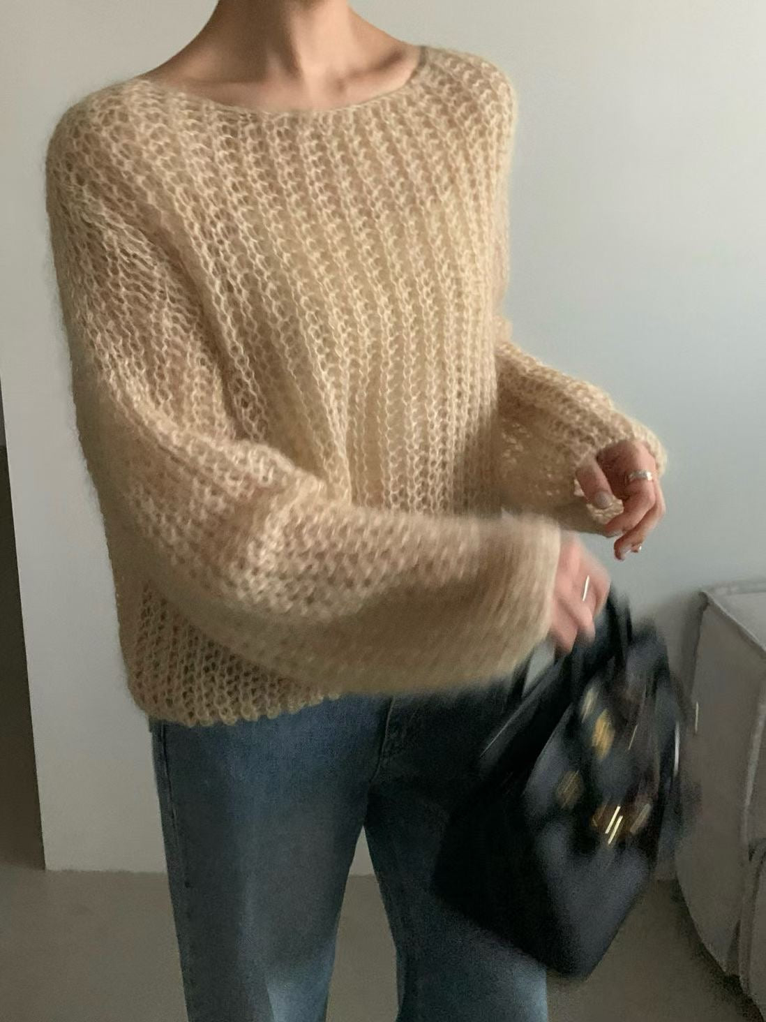 ♡空氣蓬鬆手編感針織上衣♡ (C251218)