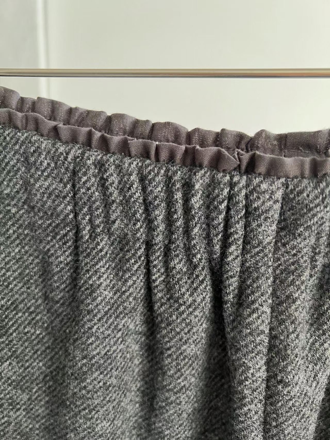 ♡暖絨人字紋垂墜寬褲♡ (C251273)