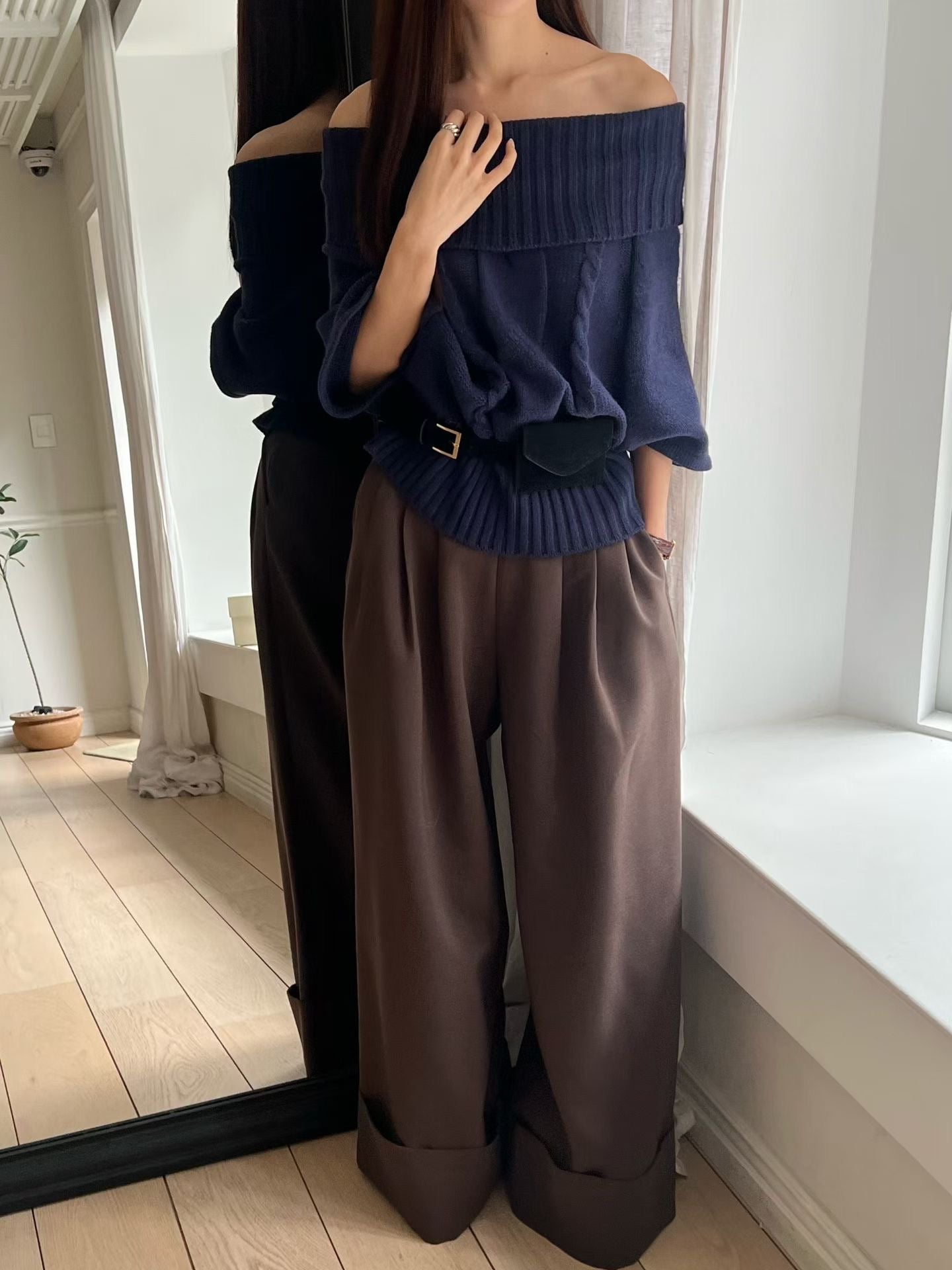 ♡一衣多穿斗篷感針織上衣♡ (C251128)