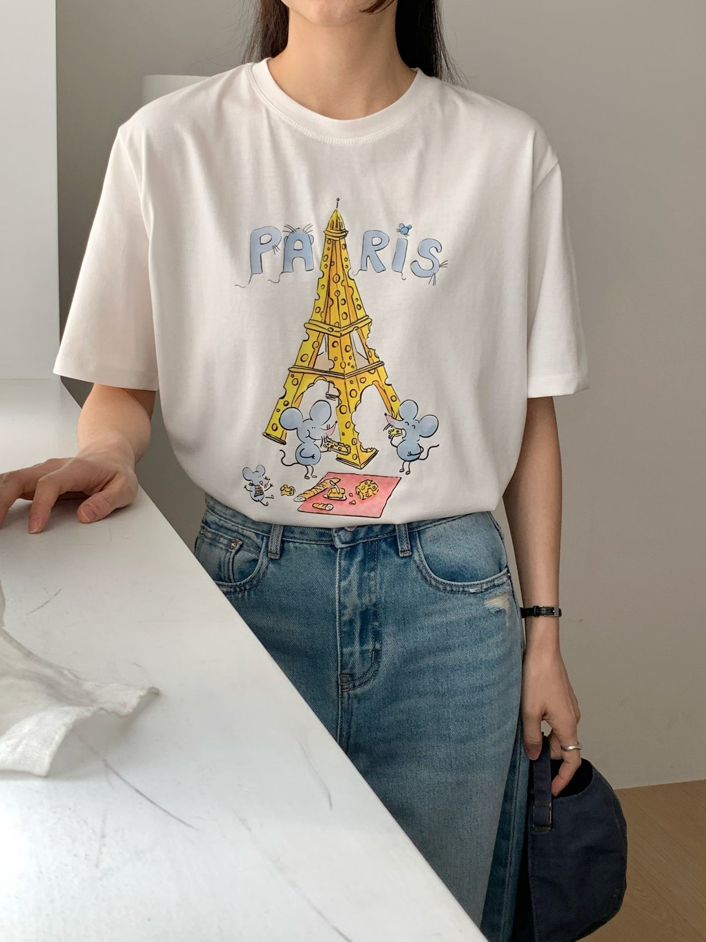 ♡PARIS鐵塔趣味插畫設計T♡ (C260449)