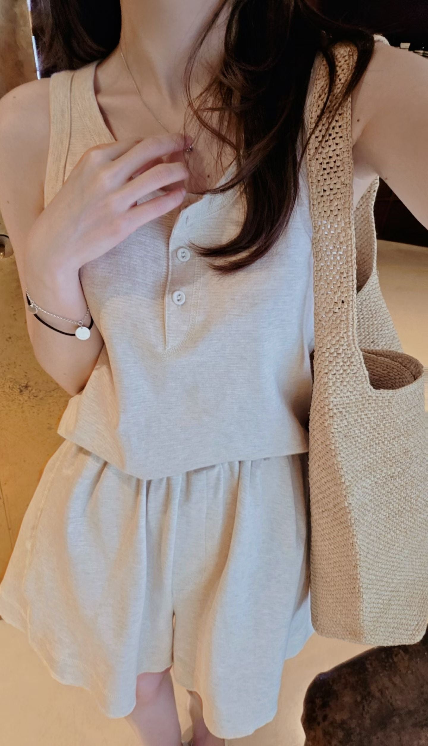♡Oni家♡休閒懶人削肩背心 (C260706)