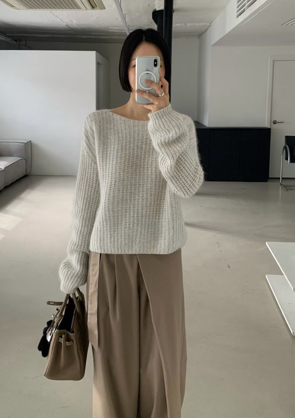 ♡大圓領泡泡袖毛衣♡ (C251167)