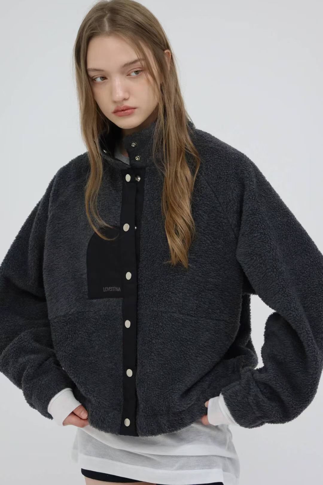 ♡保暖羊羔絨立領外套♡ (C251139)