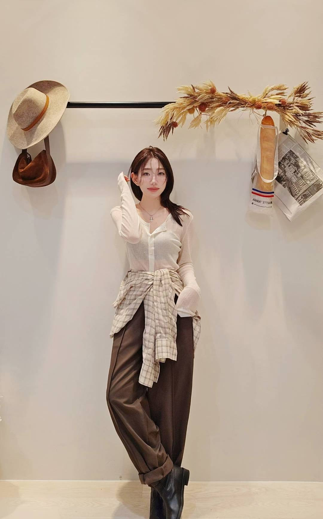 ♡Oni家♡開衩天絲羊毛亨利領T (C251004)