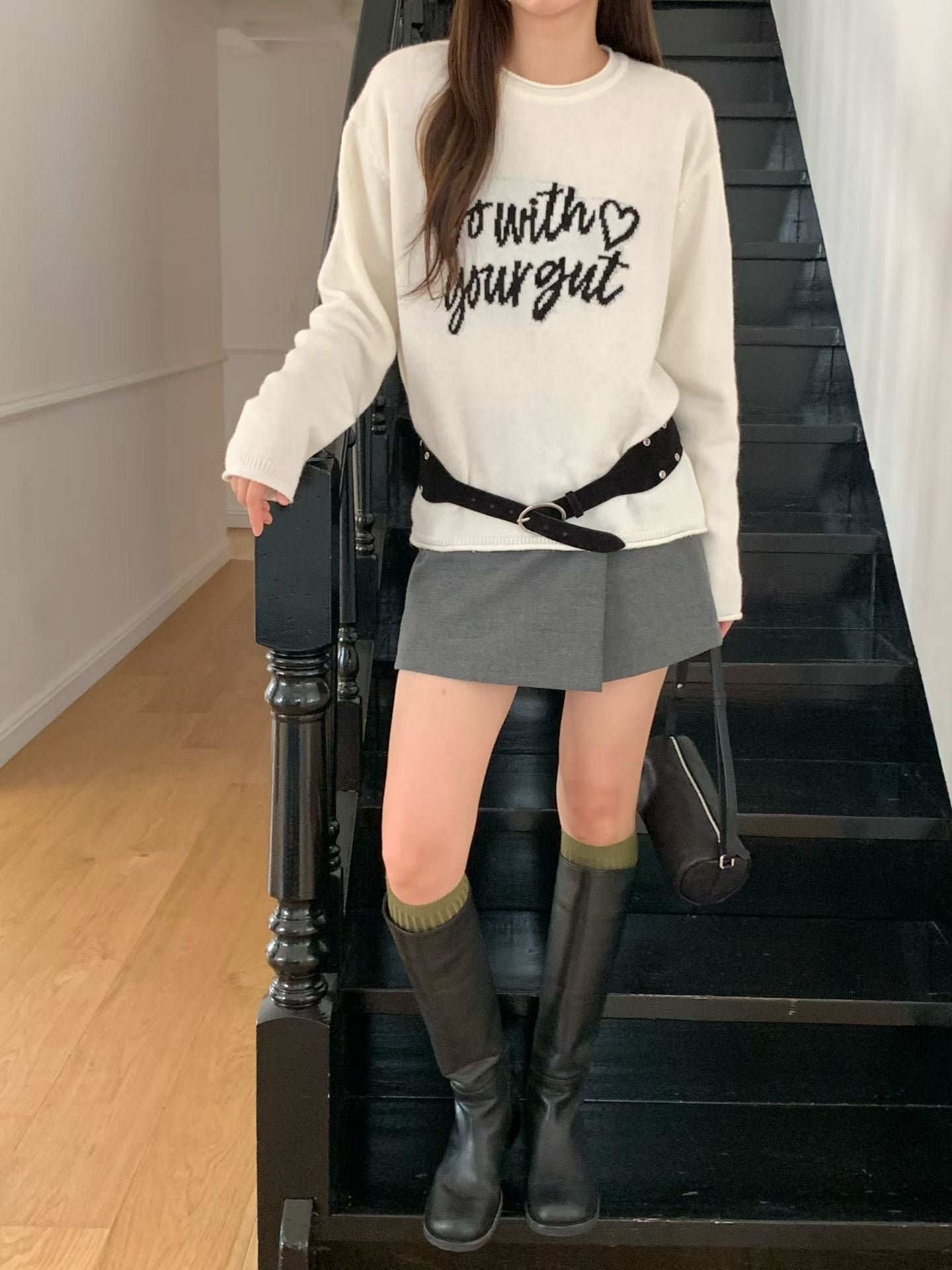 ♡活力字母圓領毛衣♡ (C251020)