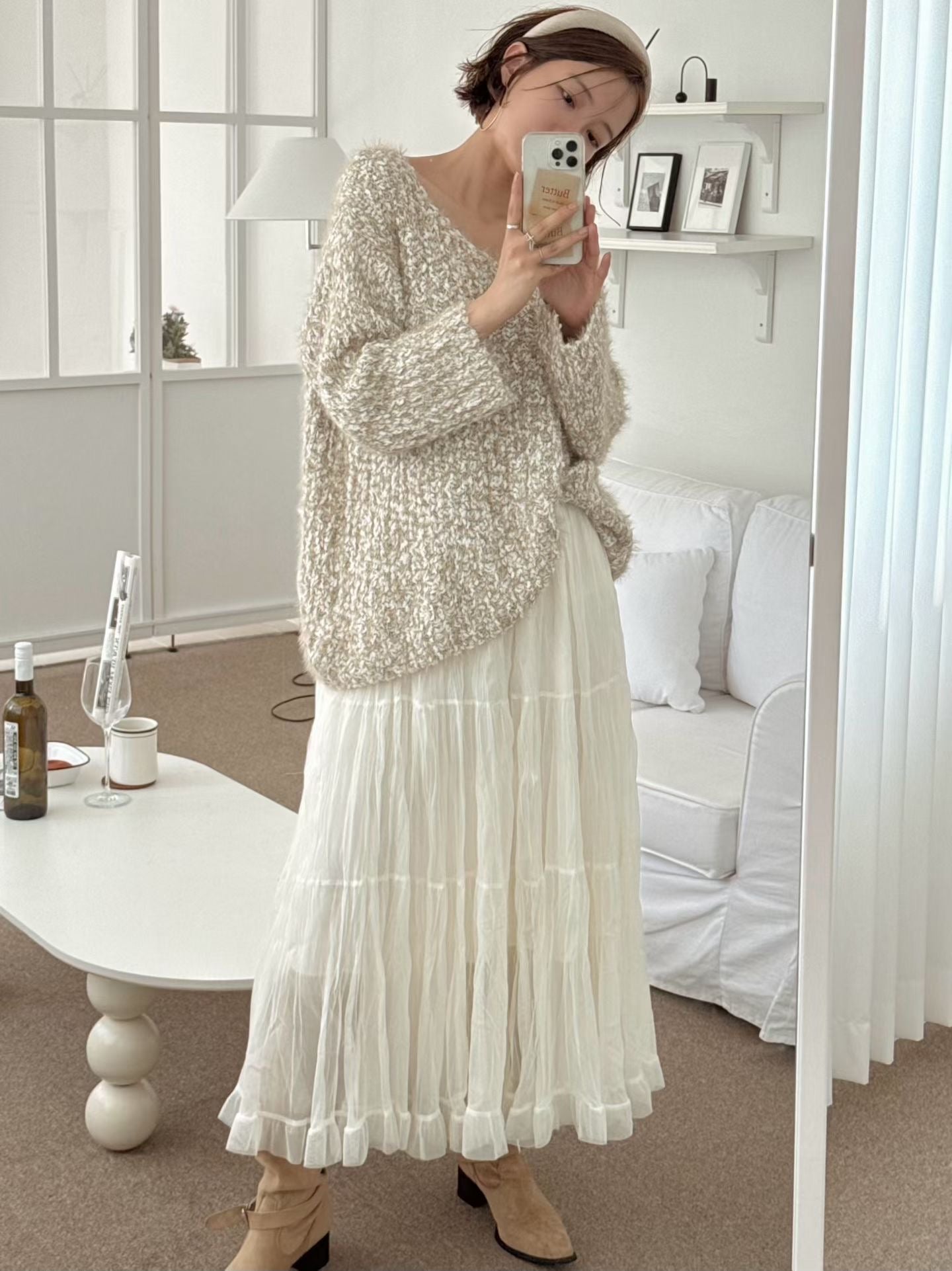 ♡軟糯粒絨慵懶Oversize毛衣♡ (C251148)