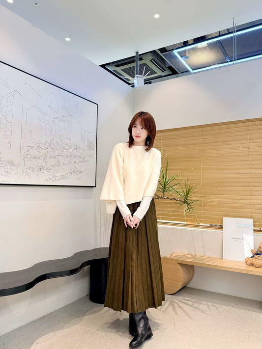 ♡霧絨顯瘦質感百褶裙♡ (C251160)