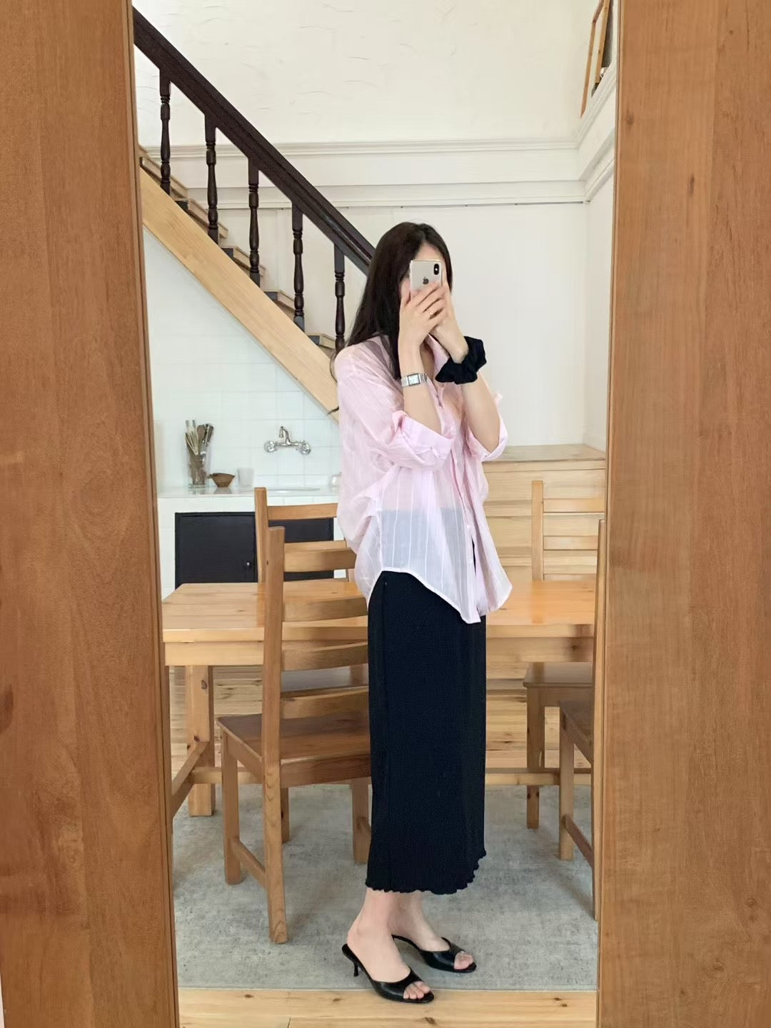 ♡輕盈天絲條紋襯衫♡ (C250944)