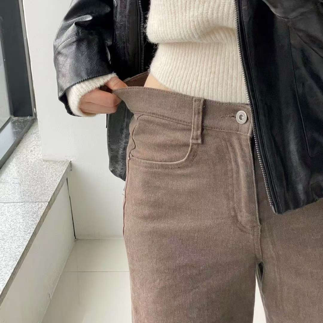 ♡冬季版拼接棉質寬褲♡ (C251151)