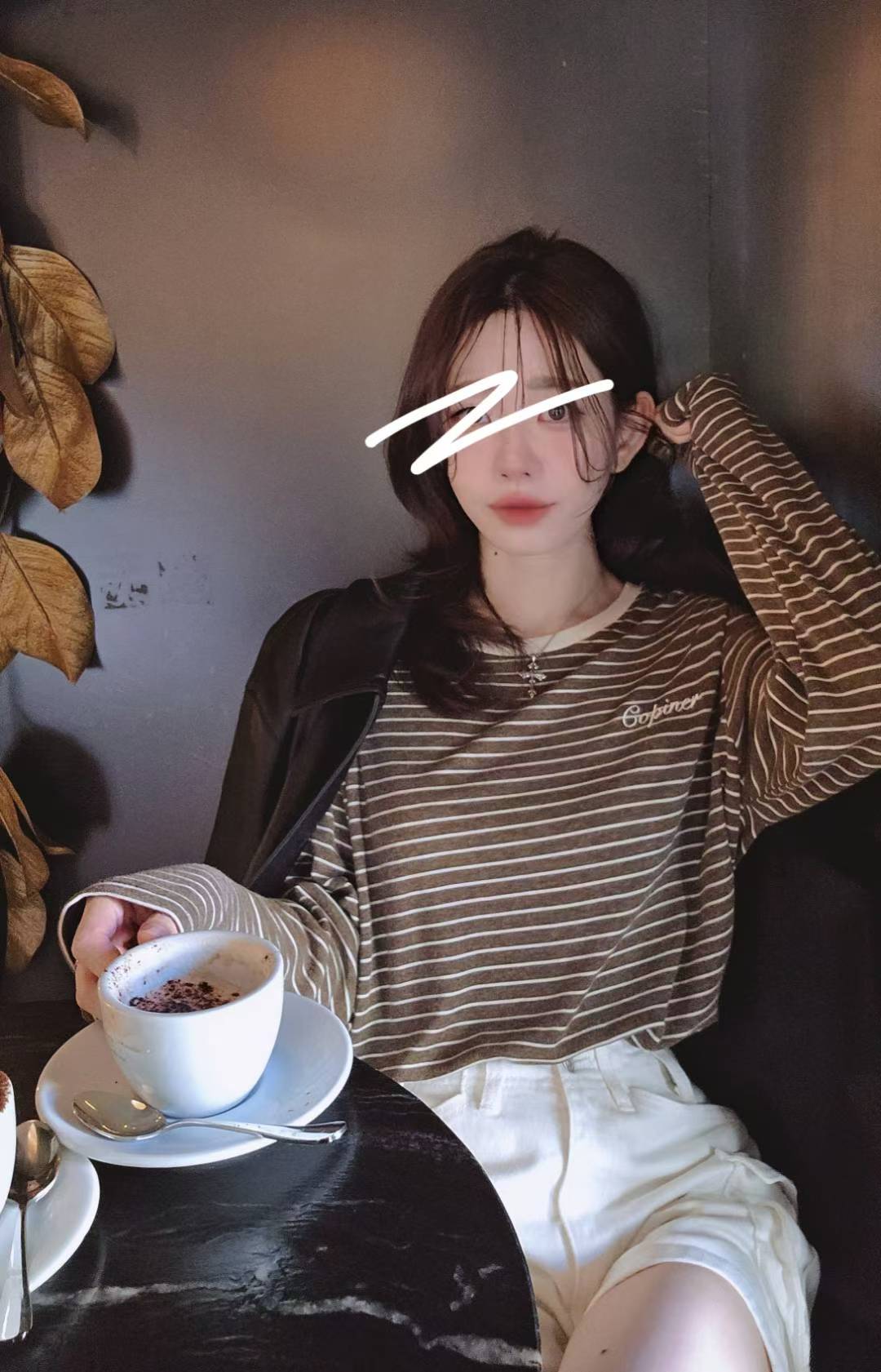 ♡Oni家♡品牌刺繡麻糬條紋T (C251152)