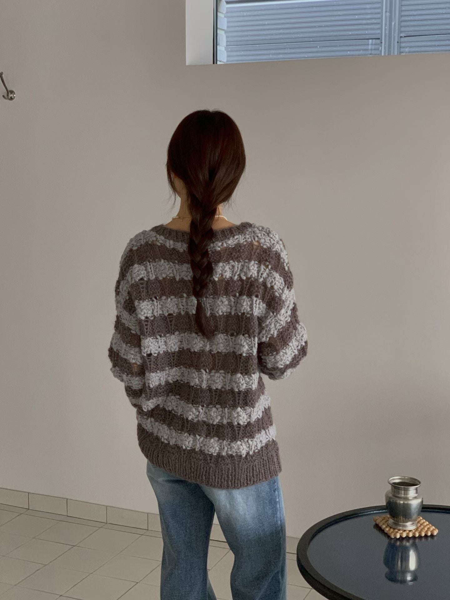 ♡立體花朵手工寬鬆毛衣♡ (C251028)