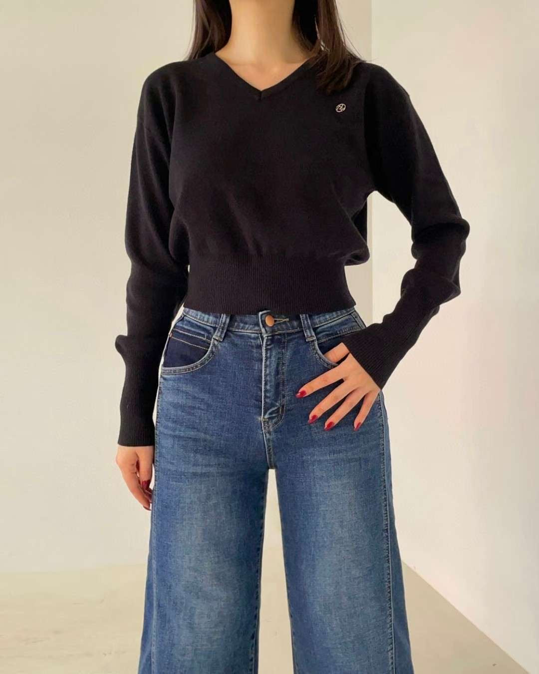 ♡顯瘦側拼接設計刷絨寬褲♡ (C251233)