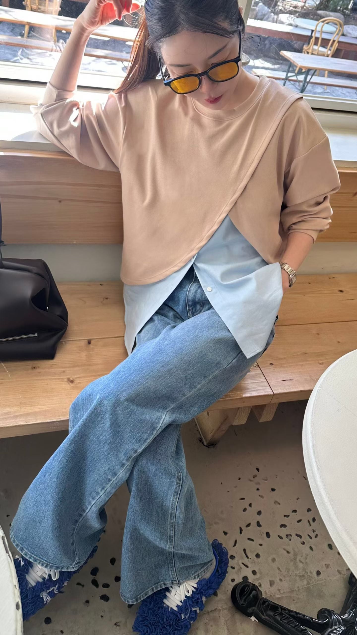 ♡設計感疊穿風拼接上衣♡ (C260423)