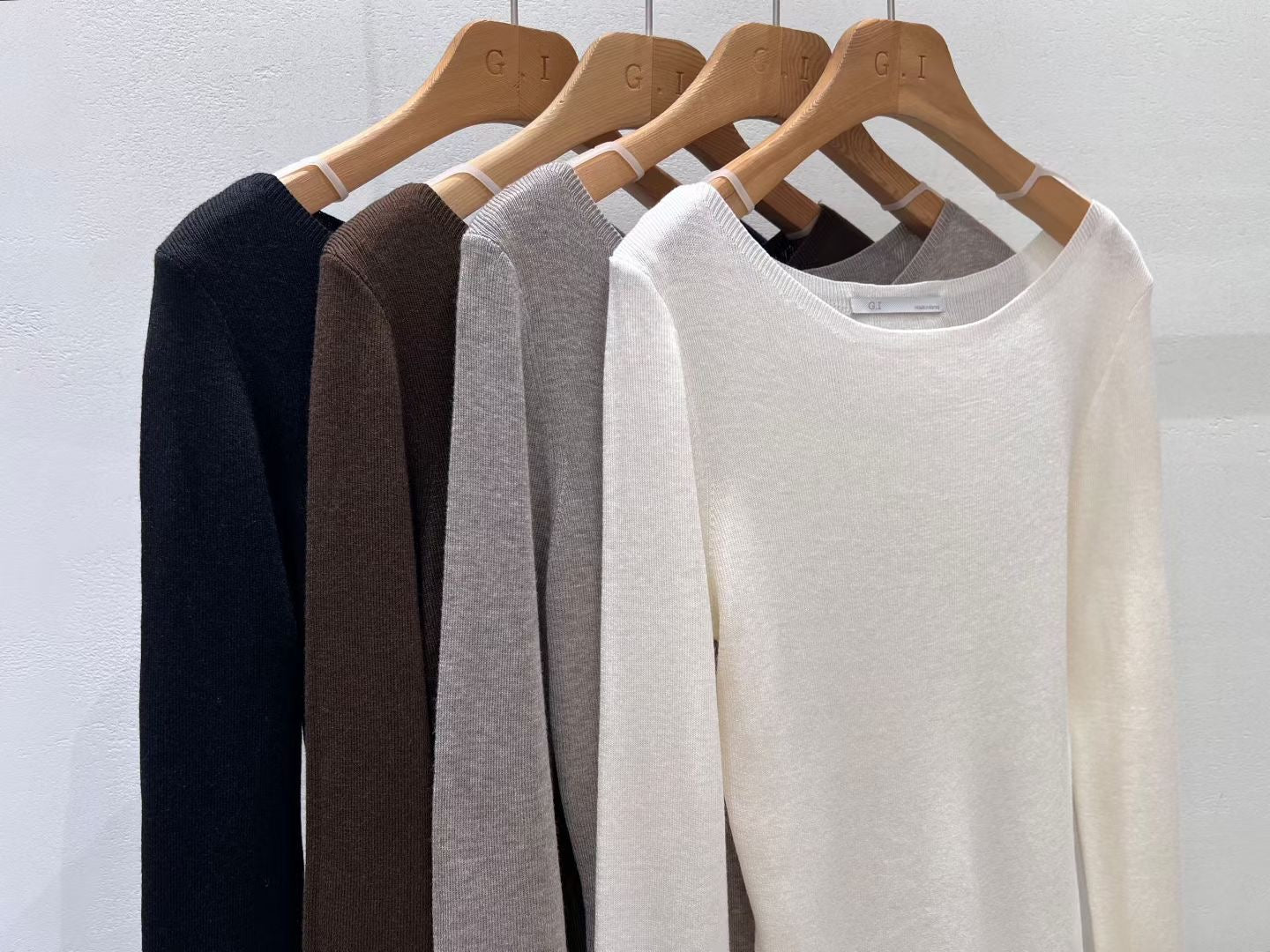 ♡顯瘦細針織船領薄長袖♡ (C251130)