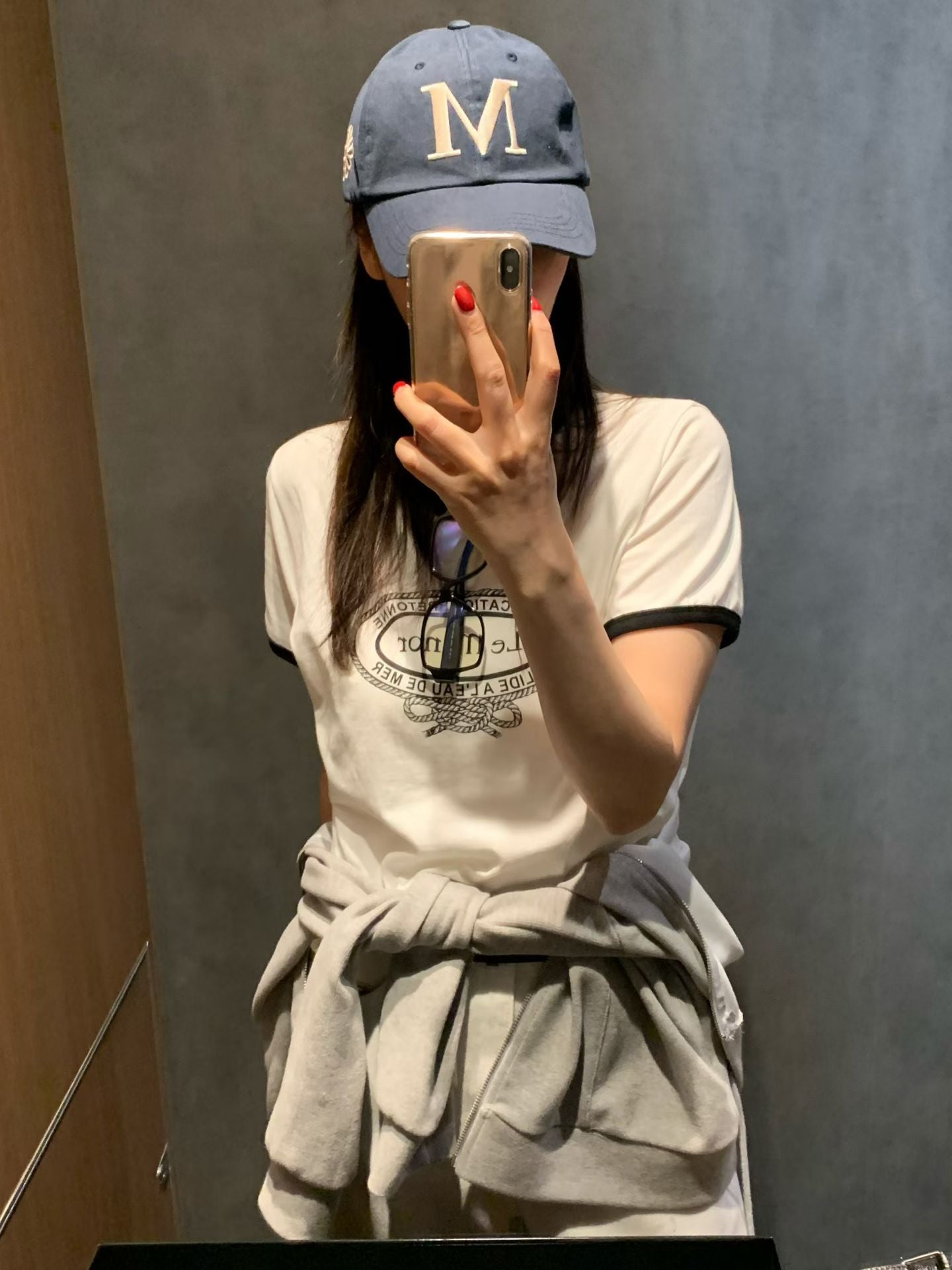 ♡法式復古撞色滾邊Logo短袖Ｔ♡ (C260341)