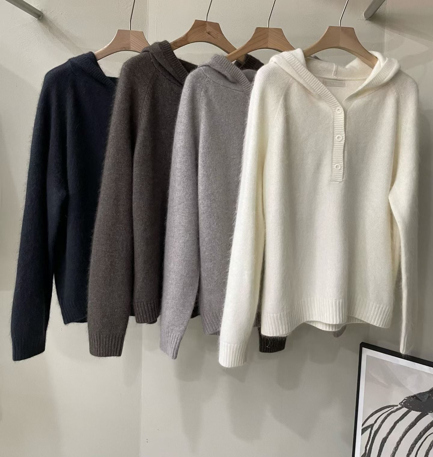 ♡輕暖毛料休閒連帽上衣♡ (C251107)