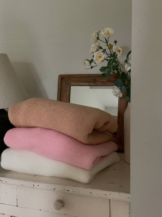 ♡法式日常百搭雲朵細羅紋上衣♡ (C251283)