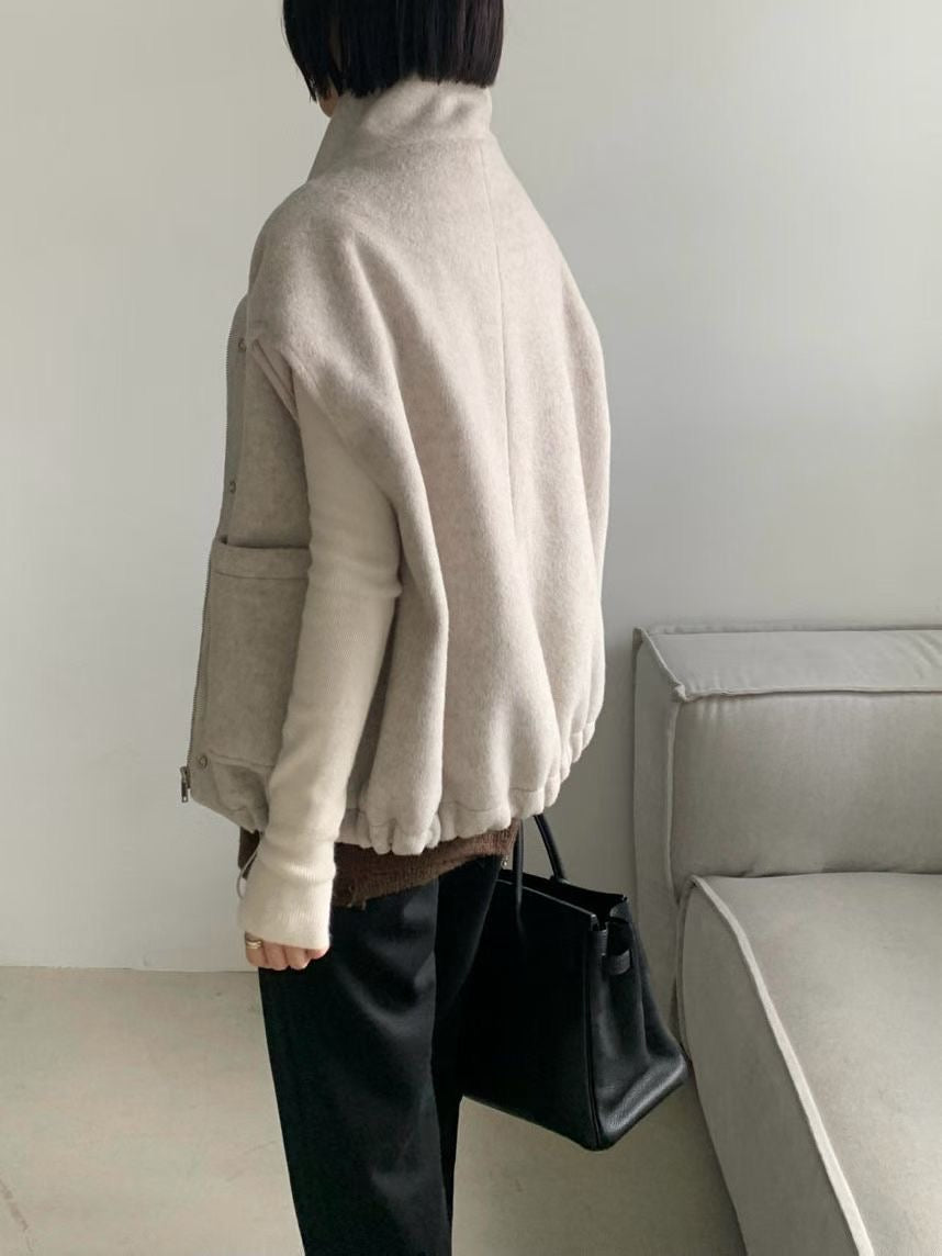 ♡翻領羊毛束口帶背心♡ (C251168)