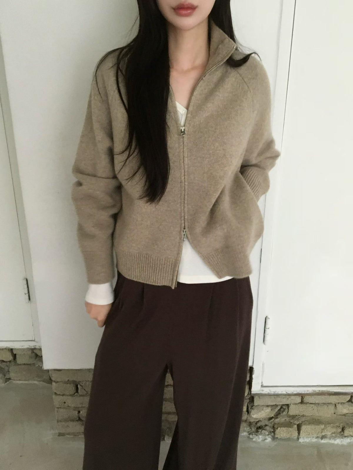 ♡極簡立領高質感針織夾克♡ (C261041)