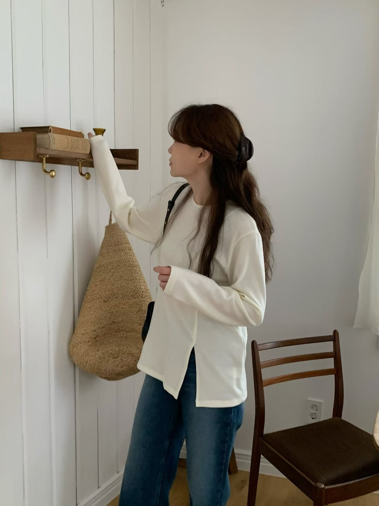 ♡極簡斜裁舒適長T♡ (C251243)