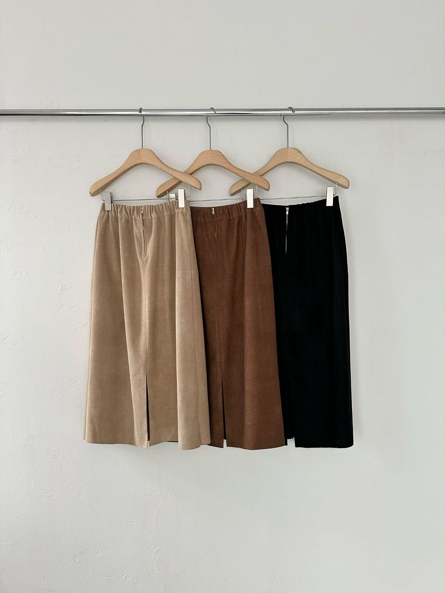 ♡都會微彈麂皮感中長裙♡ (C251117)