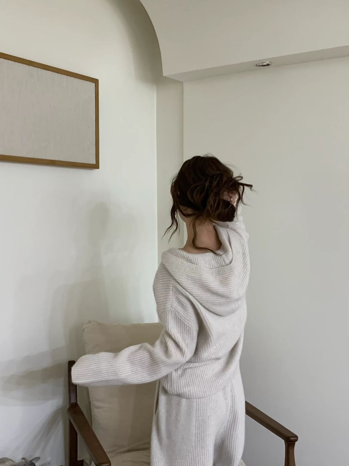 ♡氣質Oni家♡雲織柔暖立體紋連帽針織衫 (C251227)