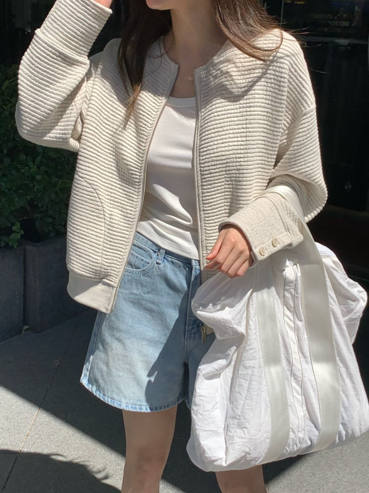 ♡高質感立體紋理拉鍊外套 ♡ (C260440)