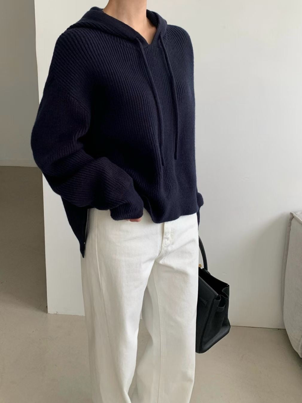 ♡柔彈羅紋休閒連帽上衣♡ (C251230)