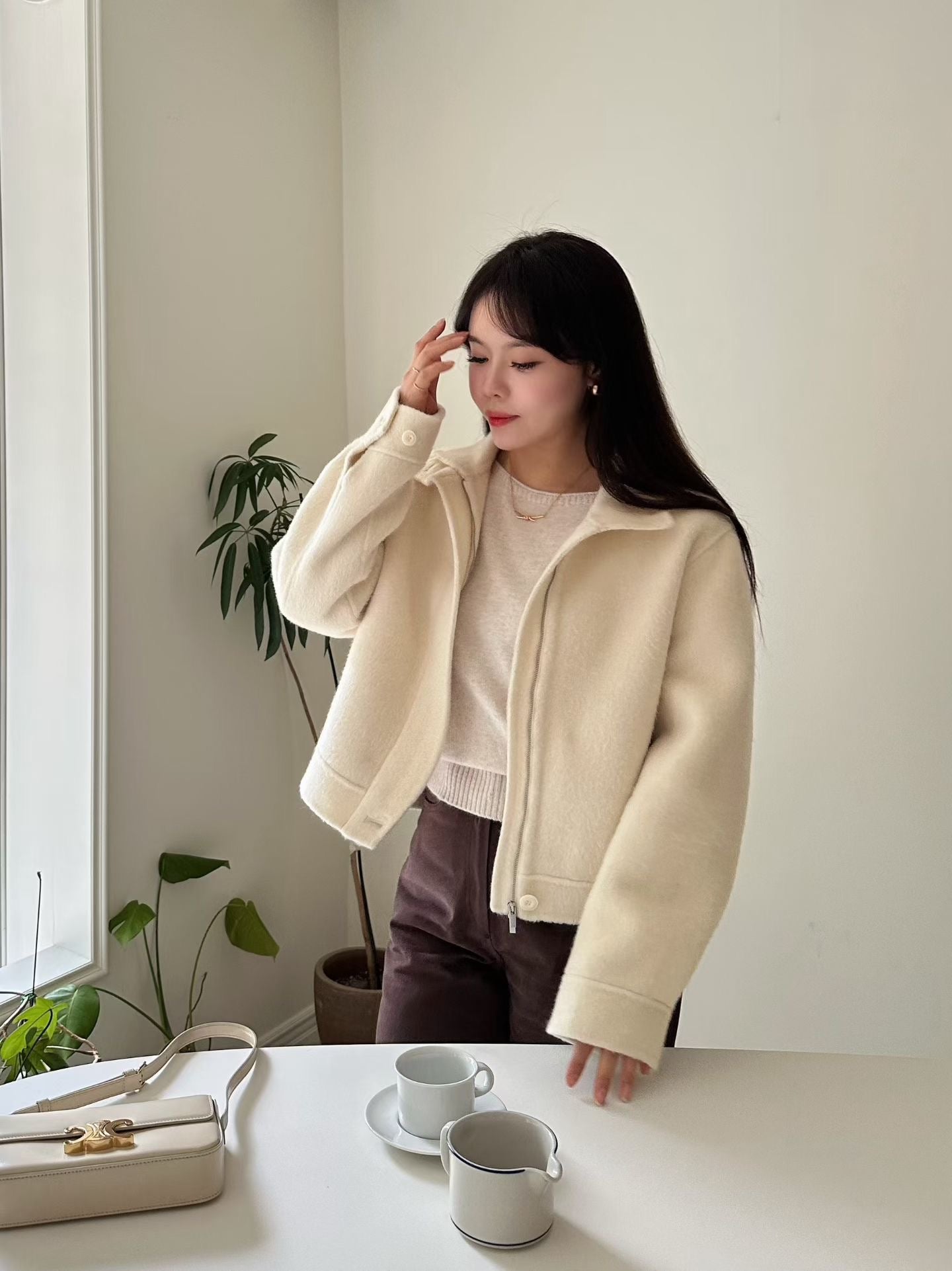 ♡極暖蘇麗羊駝立領外套♡ (C251122)