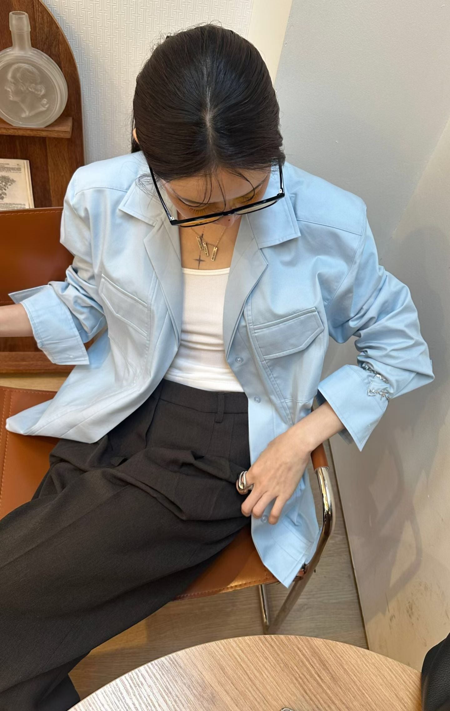 ♡都會俐落水洗襯衫式外套♡ (C260425)