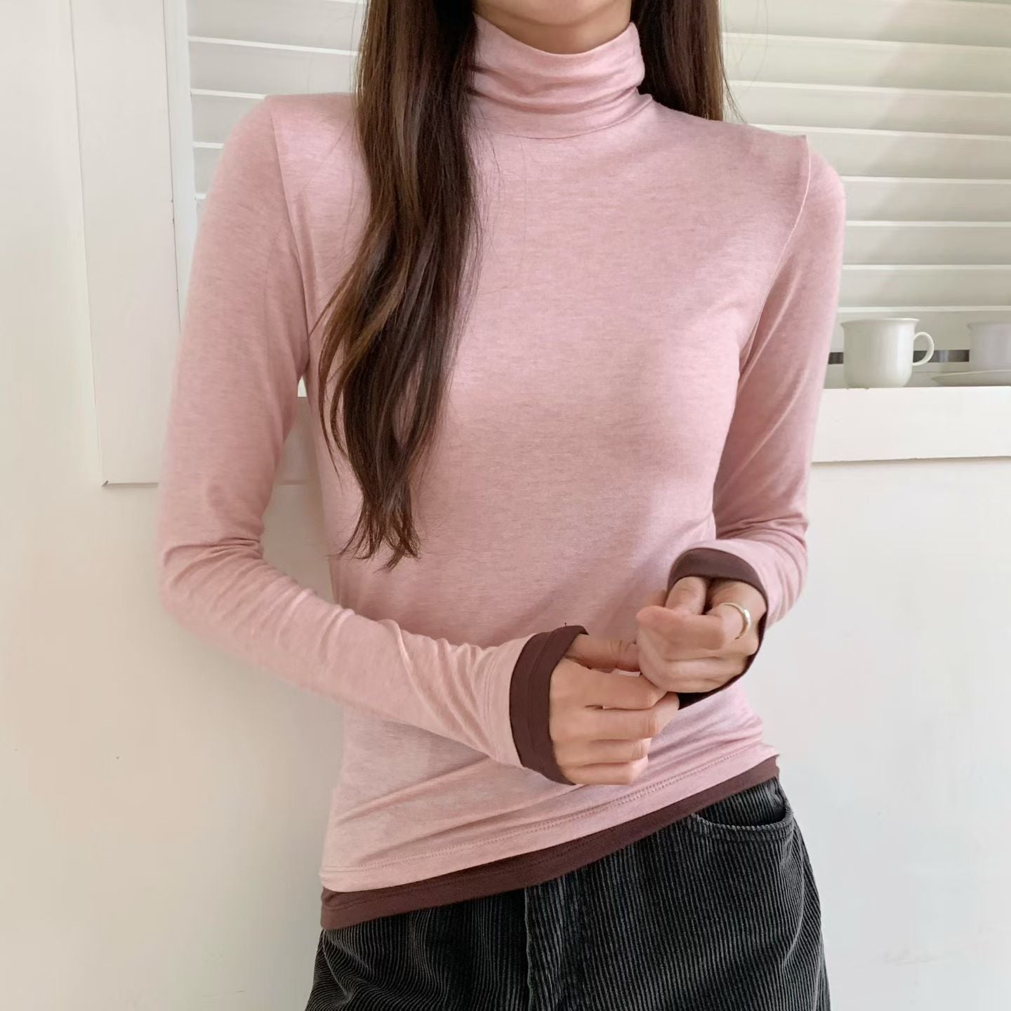 ♡冬季必備舒適層次高領上衣♡ (C251019)