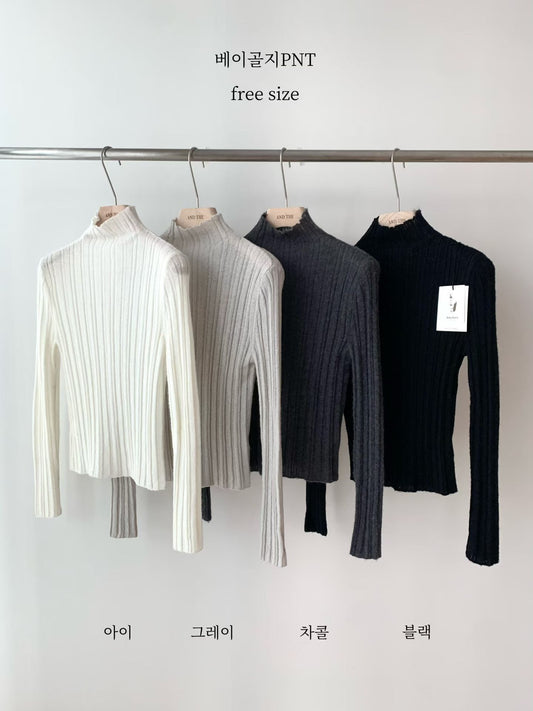 ♡奢柔精織立領修身打底上衣♡ (C251264)