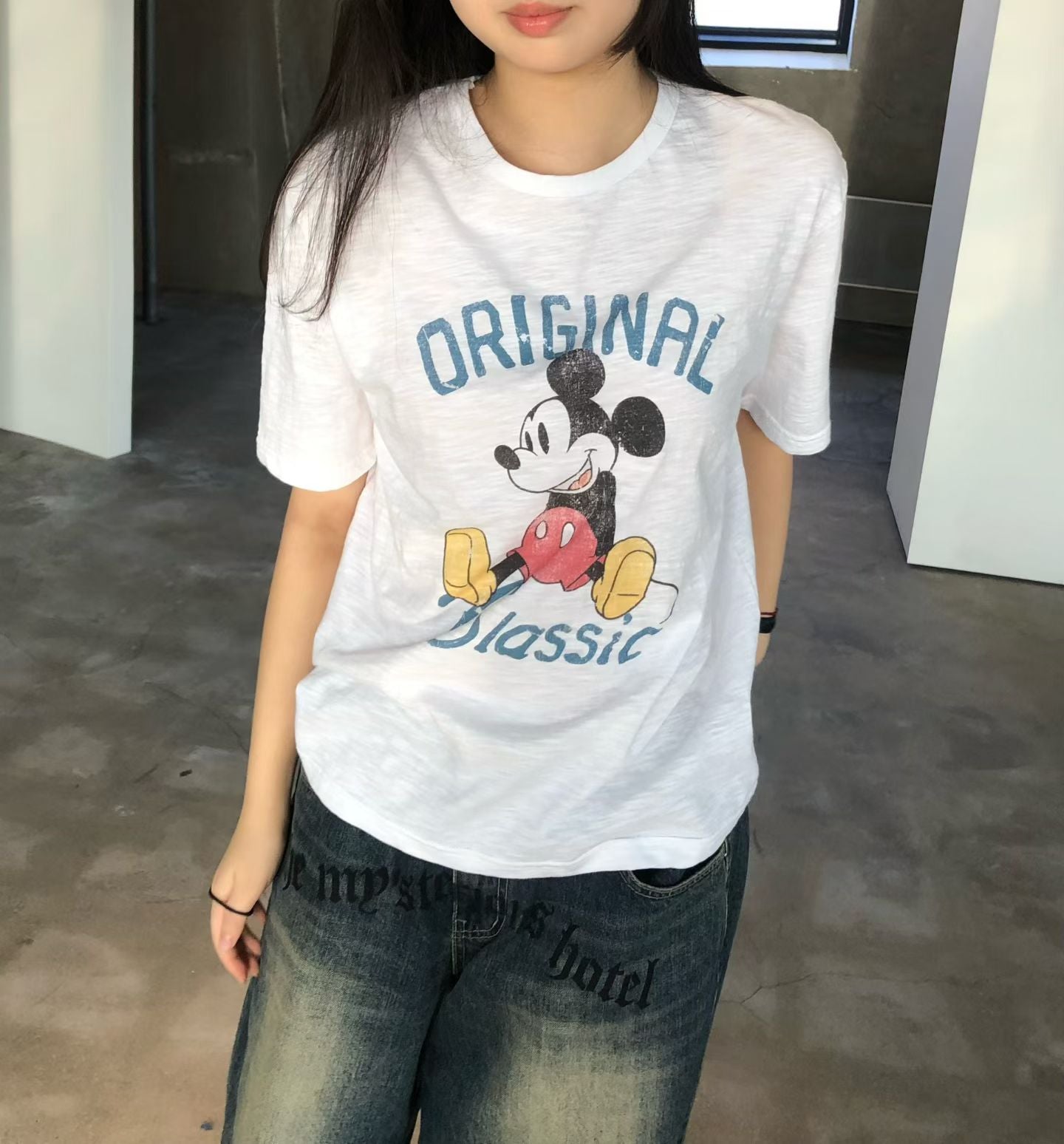 ♡Disney授權復古刷色經典米奇T ♡ (C260526)