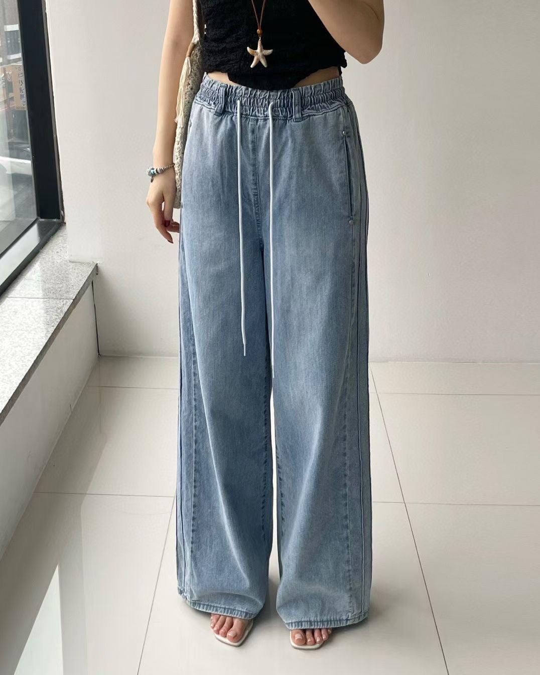 ♡自在鬆弛感鹽洗寬版牛仔褲♡ (C260308)