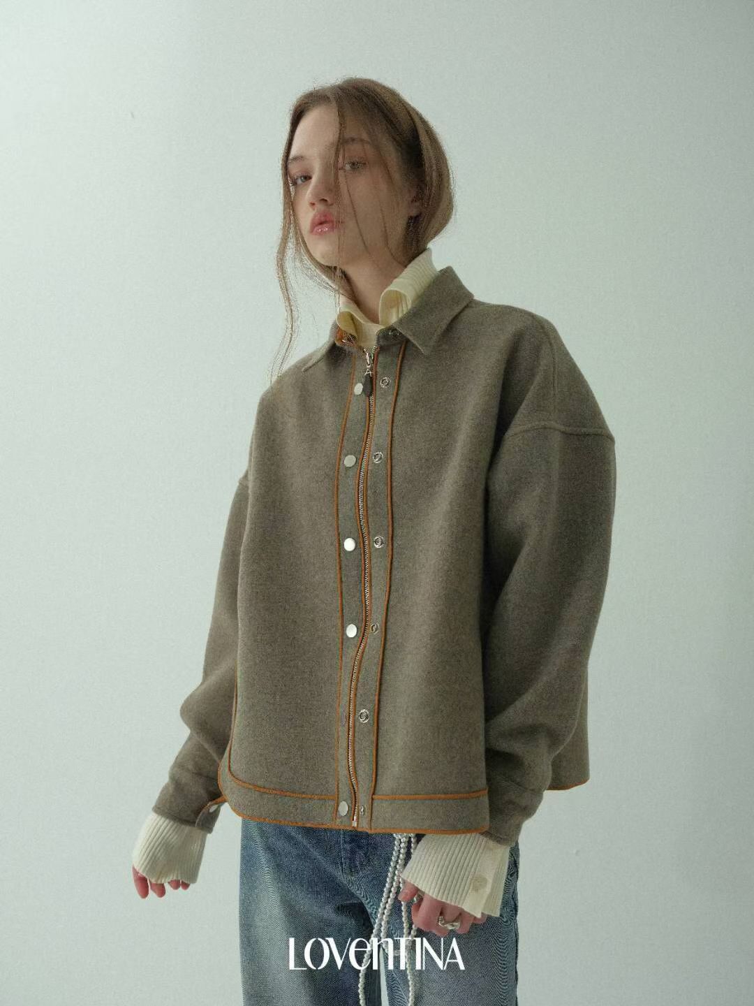 ♡超美大牌感立體線條襯衫外套♡ (C251138)