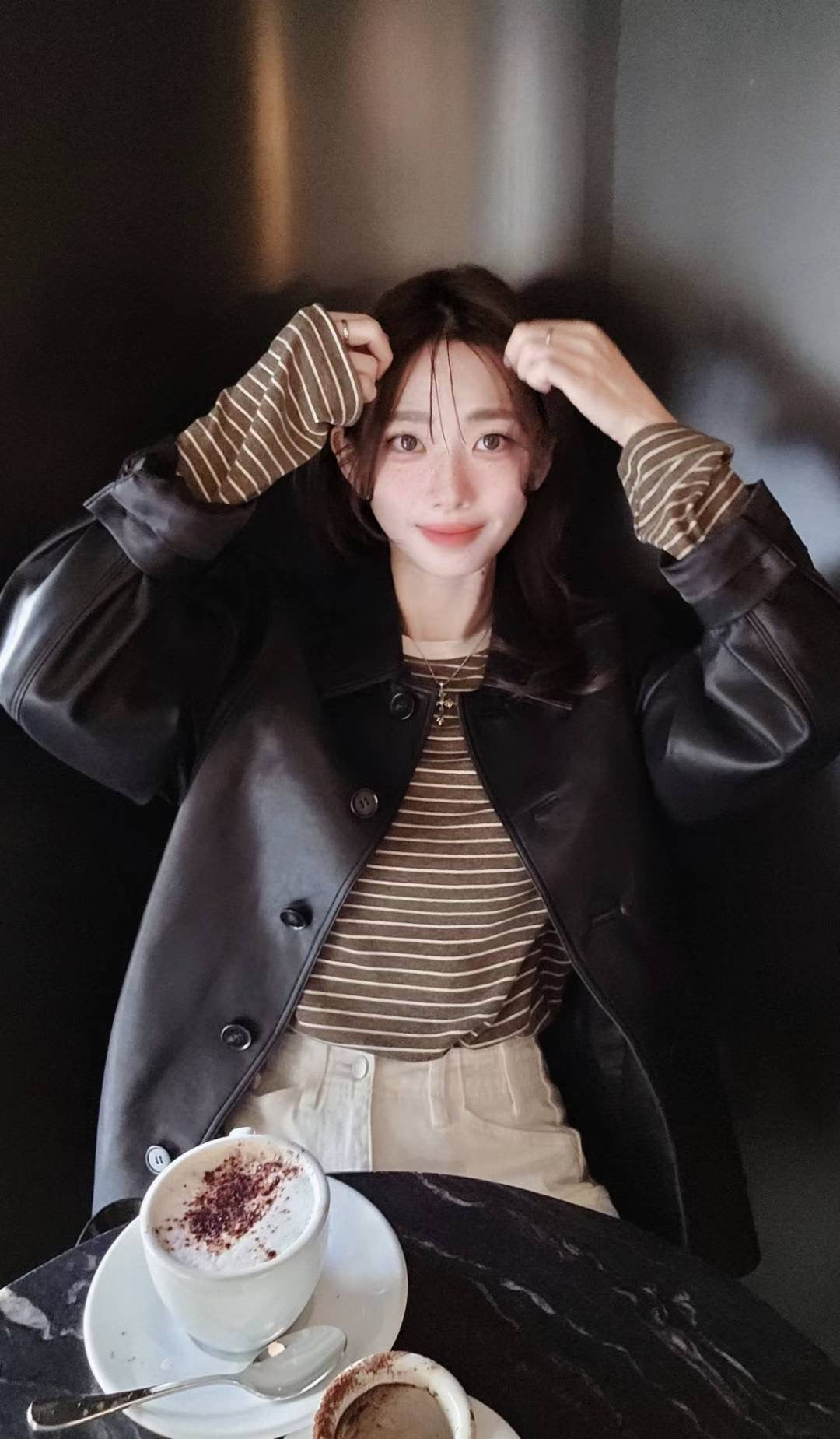 ♡Oni家♡品牌刺繡麻糬條紋T (C251152)