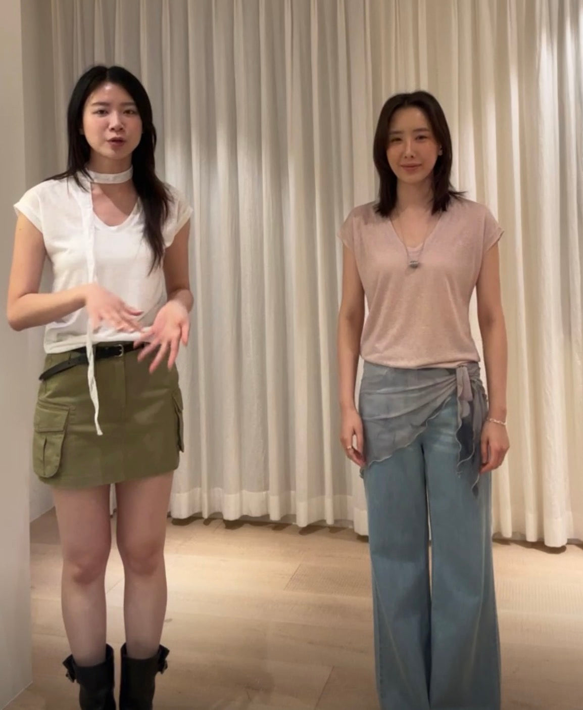 ♡夏日棉麻涼感V領短袖T♡ (C260640)
