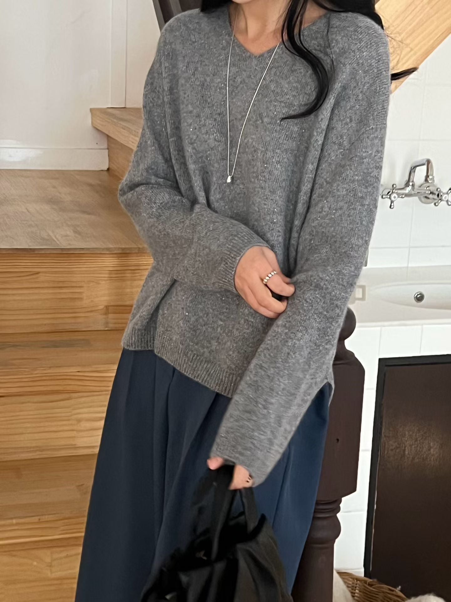 ♡低調細閃針織一線毛衣♡ (C260320)