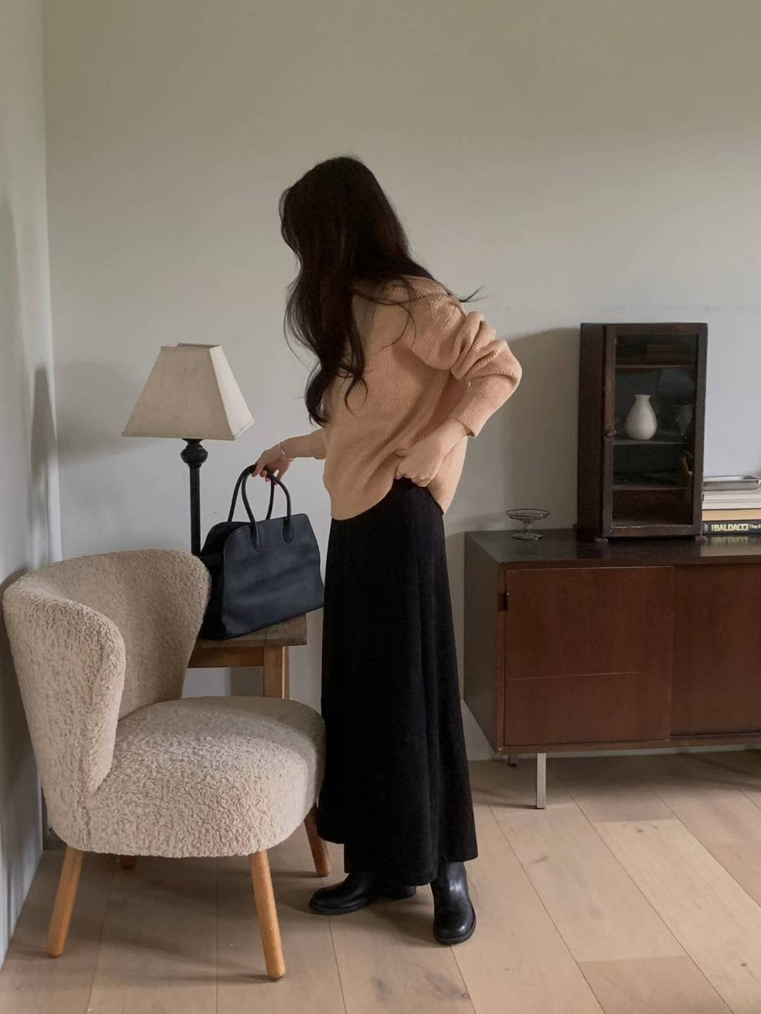 ♡法式日常百搭雲朵細羅紋上衣♡ (C251283)