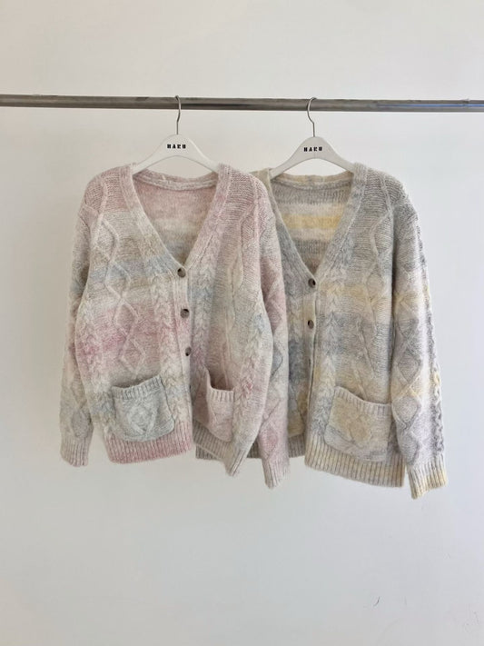 ♡漸層渲染立體織紋開襟衫♡ (C251244)