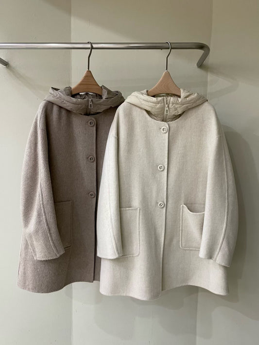 ♡實穿保暖二件式三穿毛呢大衣♡ (C251215)