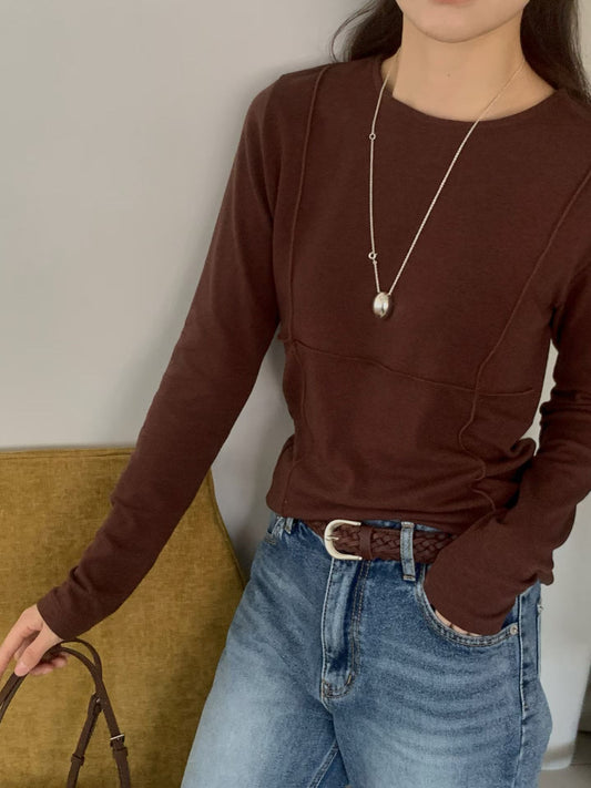 ♡低調立體線條百搭長袖上衣♡ (C251029)