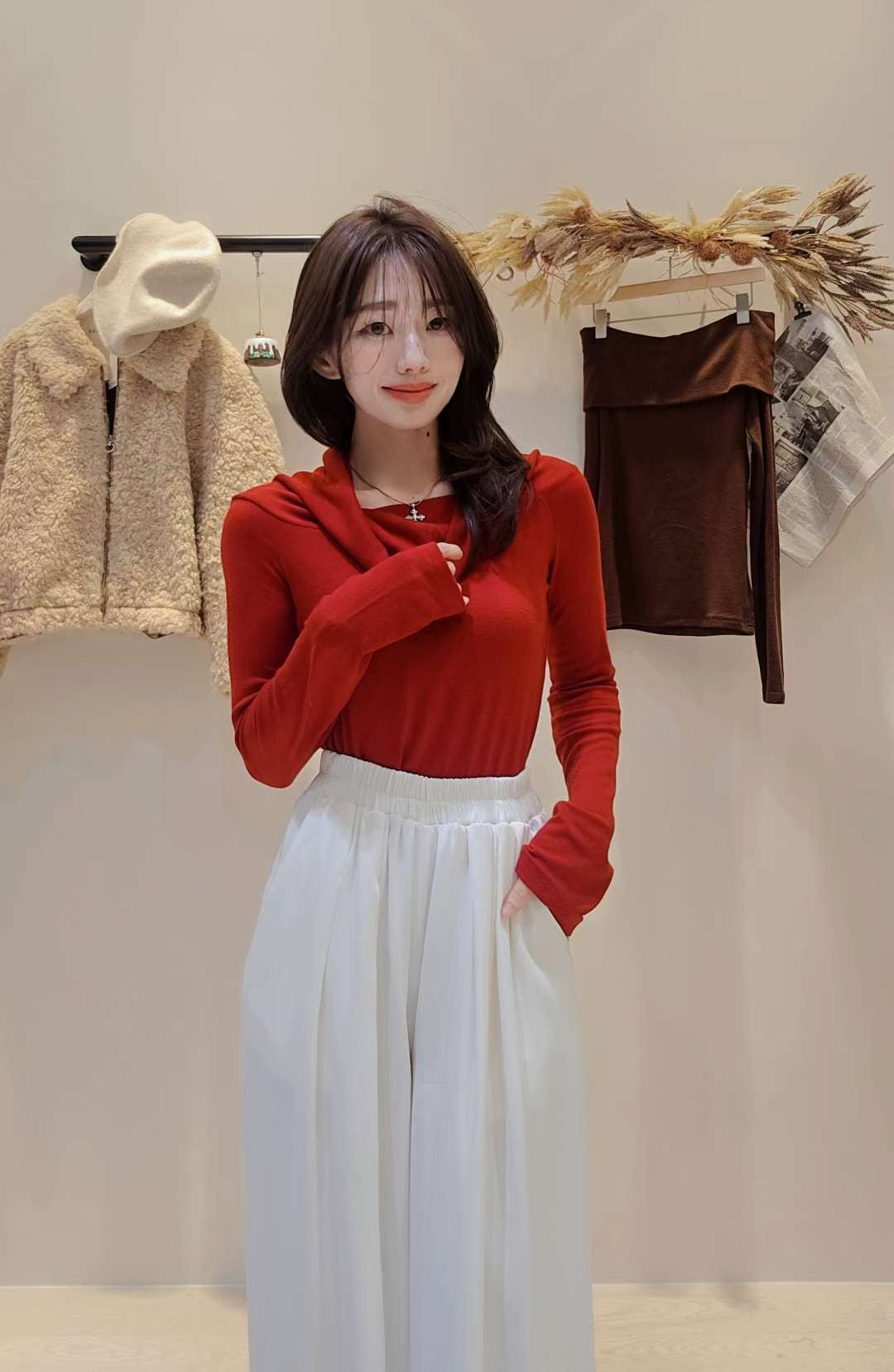 ♡Oni家♡多穿法露肩天絲羊毛超彈力T (C251260)